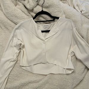 Lovers and friends white cropped button up